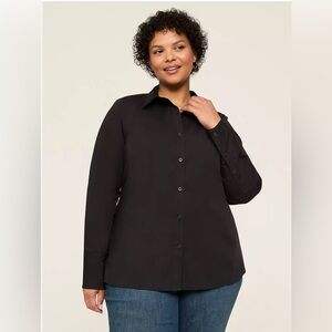 Lane Bryant long sleeve button down black shirt size 26